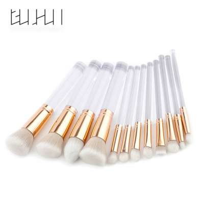 12pcs makeup brush high quality transparent acrylic oval makeup brush